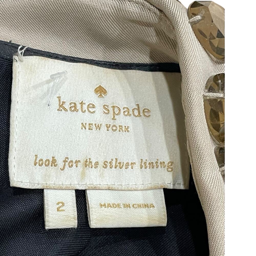 KATE SPADE Size 2 Harlow Jeweled Peter Pan Collar Sleeveless Shift Dress *READ* - Picture 5 of 9